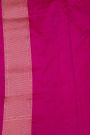 Banarasi Silk Pink Saree With Zig-Zag Lines And Florals In Zari Border