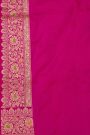 Banarasi Silk Pink Saree With Florals And Leaves Jaal Border