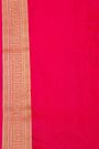 Banarasi Silk Pink Saree With Florals In Boxes Border
