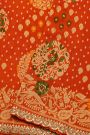 Designer Georgette Red Saree With Florals And Sequins Work Border