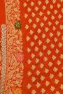 Designer Georgette Red Saree With Florals And Sequins Work Border