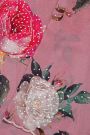 Designer Satin Crepe Onion Pink Saree With Flowers Design With Kardhana Work Border