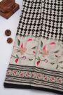 Designer Satin Crepe Multi-Colour Saree With Florals In Sequins And Zardozi Work Border