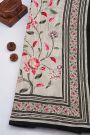 Designer Satin Crepe Multi-Colour Saree With Florals In Sequins And Zardozi Work Border