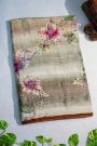 Designer Satin Crepe Multi-Colour Saree With Small Lace Border