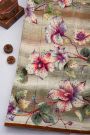 Designer Satin Crepe Multi-Colour Saree With Small Lace Border