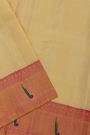 Kancheepuram Silk Cream Dhoti With Muniya Buttis Contrast Border