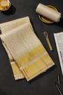 Kancheepuram Silk Off White Dhoti With Diamonds And Florals Border