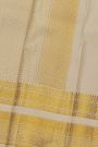 Kancheepuram Silk Off White Dhoti With Diamonds And Florals Border