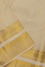 Kancheepuram Silk Off White Dhoti With Diamonds And Florals Border