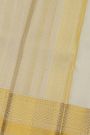 Kancheepuram Silk Off White Dhoti With Diamond Buttis