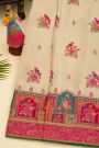 Banarasi Crepe Cream Saree