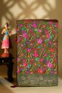 Banarasi Crepe Mehendi Green Saree