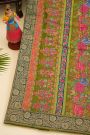 Banarasi Crepe Mehendi Green Saree
