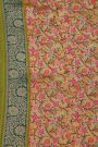 Banarasi Crepe Mehendi Green Saree