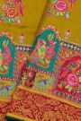 Banarasi Crepe Mehendi Green Saree