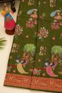 Banarasi Silk Mehendi Green Saree