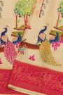 Banarasi Crepe Cream Saree