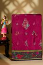 Banarasi Crepe Magenta Saree