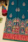 Banarasi Crepe Teal Blue Saree