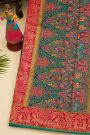 Banarasi Crepe Teal Blue Saree