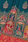 Banarasi Crepe Teal Blue Saree