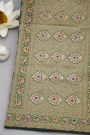 Banarasi Silk Dark Green Saree With Florals And Leaves Jaal Border