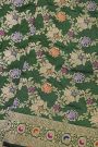 Banarasi Silk Dark Green Saree With Florals And Leaves Jaal Border