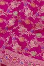 Banarasi Silk Rani Pink Saree With Florals And Leaves Jaal Body