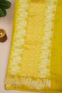 Fancy Matka Silk Mehendi Green Saree With Florals And Leaves Body And Self Florals And Leaves Border