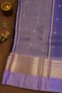 Fancy Organza Royal Blue Saree With Checks And Buttis Body And Self Florals And Leaves Border