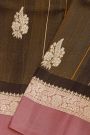 Fancy Matka Silk Dual Colour Saree With Zari Lines And Florals Body