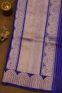 Fancy Organza Royal Blue Saree With Florals And Buttis Body And Self Florals And Leaves Border