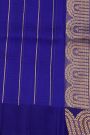 Fancy Organza Royal Blue Saree With Florals And Buttis Body And Self Florals And Leaves Border
