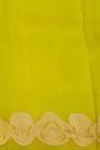 Fancy Organza Mehendi Green Saree With Florals And Buttis Body And Self Florals And Leaves Border