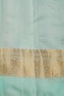 Fancy Organza Royal Blue Saree With Checks And Florals Body And Contrast Florals And Leaves Border