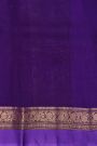 Fancy Organza Violet Saree With Florals And Buttis Body And Contrast Florals And Leaves Jaal Border