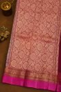 Fancy Organza Royal Blue Saree With Florals And Leaves Body And Contrast Florals And Leaves Jaal Border