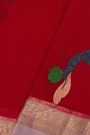 Fancy Organza Maroon Saree With Florals And Buttis Body And Contrast Florals And Leaves Border