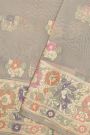 Fancy Organza Grey Saree With Florals And Buttis Body And Self Florals And Leaves Jaal Border
