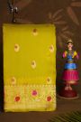 Fancy Kora Light Green Saree With Floral Buttis Body
