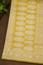 Banarasi Silk Yellow Saree With All Over Meenakari Weave