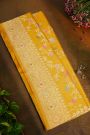 Banarasi Silk Yellow Saree With All Over Floral Jaal In Meenakari Weave