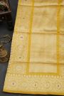 Banarasi Silk Yellow Saree With All Over Floral Jaal In Meenakari Weave