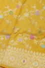 Banarasi Silk Yellow Saree With All Over Floral Jaal In Meenakari Weave