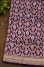 Banarasi Silk Purple Saree With Floral Brocade Pallu