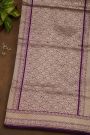 Banarasi Silk Purple Saree With Floral Brocade Pallu