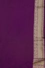 Banarasi Silk Purple Saree With Floral Brocade Pallu