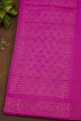 Banarasi Silk Magenta Saree With Floral Brocade Pallu