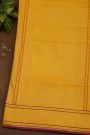 Banarasi Cotton Orange Florals And Leaves Self Border Saree